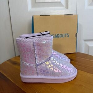 Thereabouts Lil Emery pink cheetah boots girls size 7M